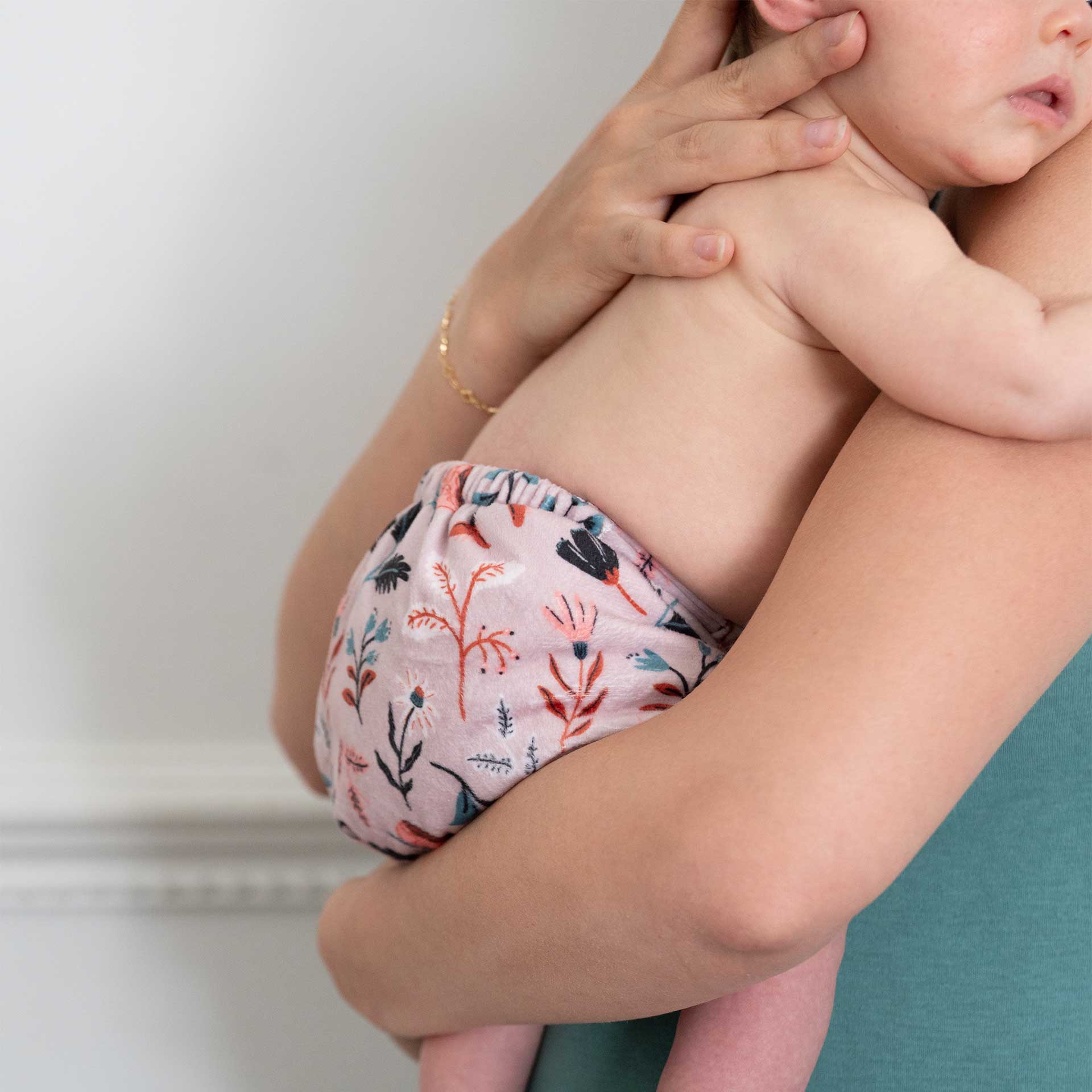 Floral: Essentials Pocket Cloth Diaper with Athletic Wicking Jersey, Grows with your Baby - Image 49