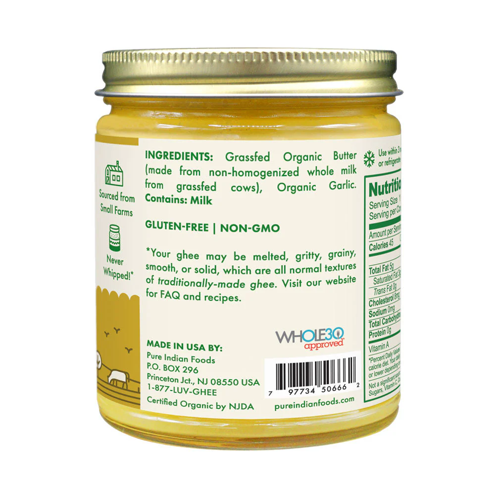Garlic Ghee, Grassfed & Certified Organic - 7.8 oz - Image 4