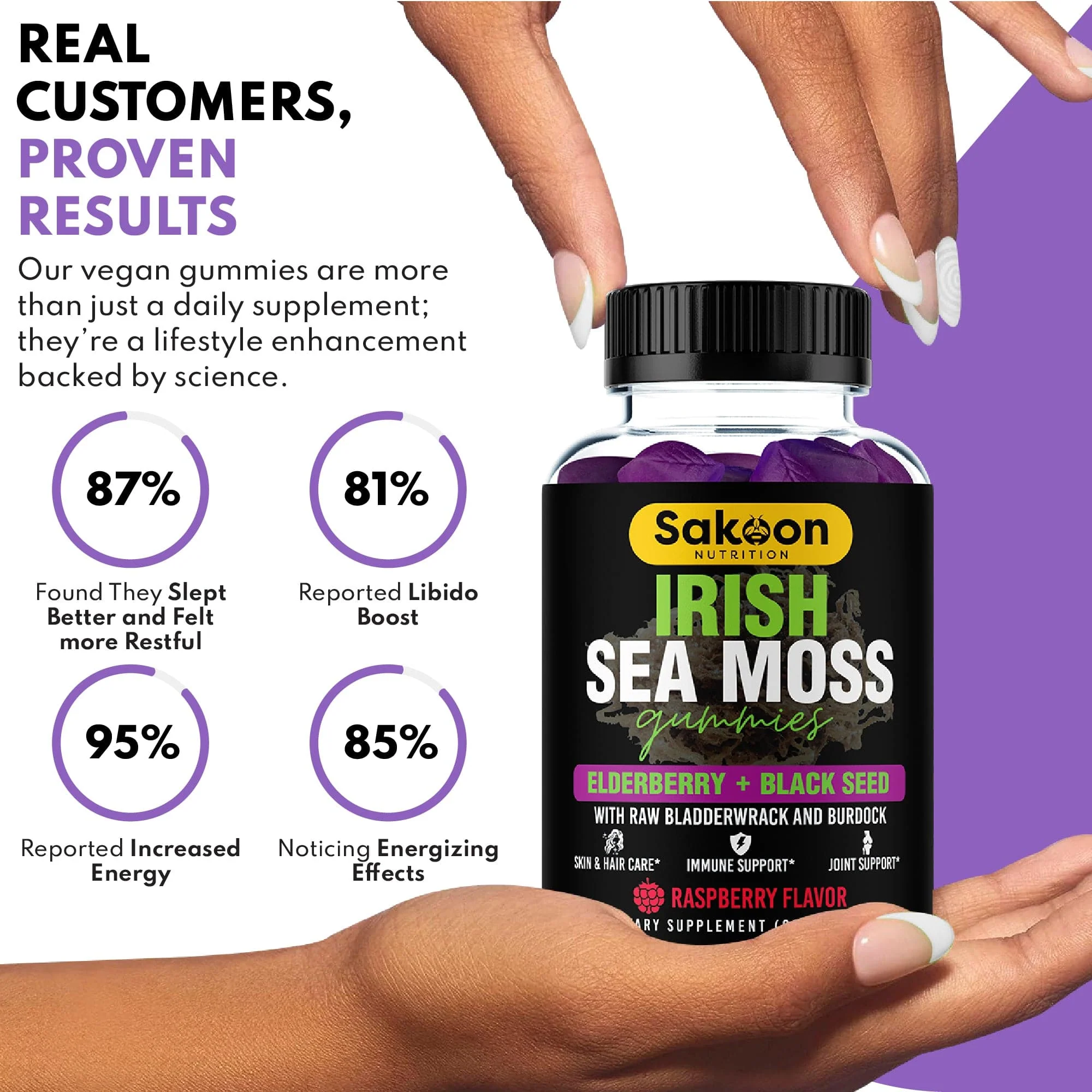 Sea Moss Gummies With Elderberry & Black Seed Oil - Image 2